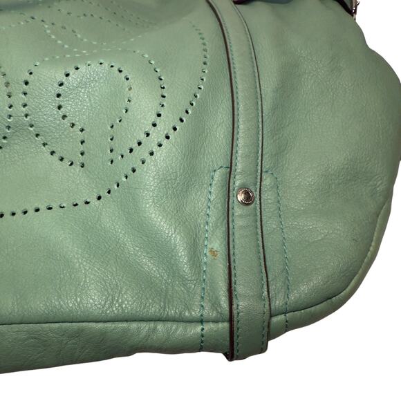 COACH AUDREY ANDIE #17064 CINCHED JADE GREEN LEATHER TOTE - Picture 7 of 10